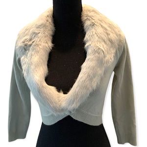 Luxe Arden B, 100% Cashmere with Rabbit Fur removable collar, size small